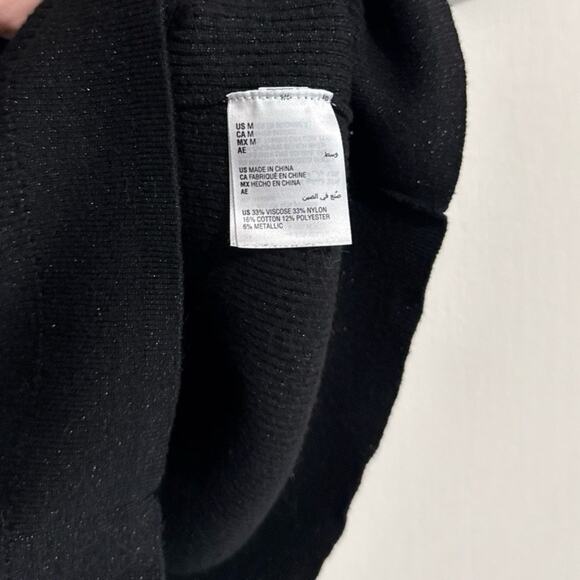 INC International Concepts Knit Polo Shirt Womens M Black Collared V-Neck Ribbed - Picture 3 of 5